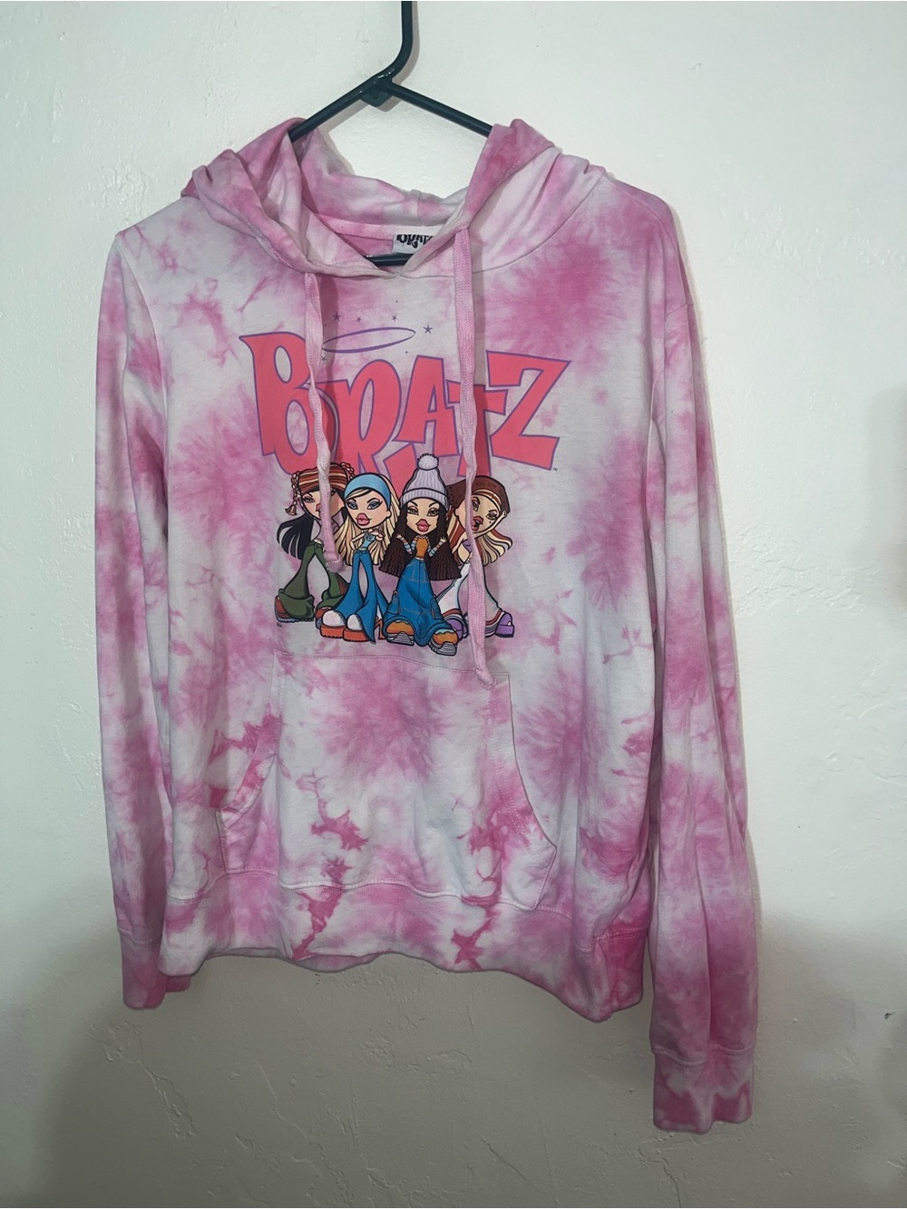 Bratz Pink Tie-Dye Hoodie Women’s Small Graphic Print Sweatshirt Top Barbie